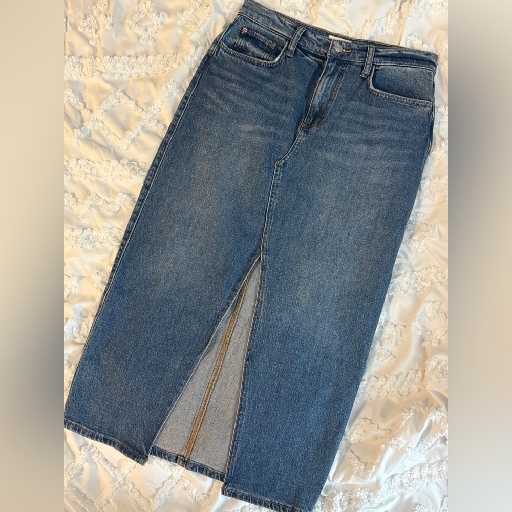 Hudson Jeans Long Blue Denim Skirt